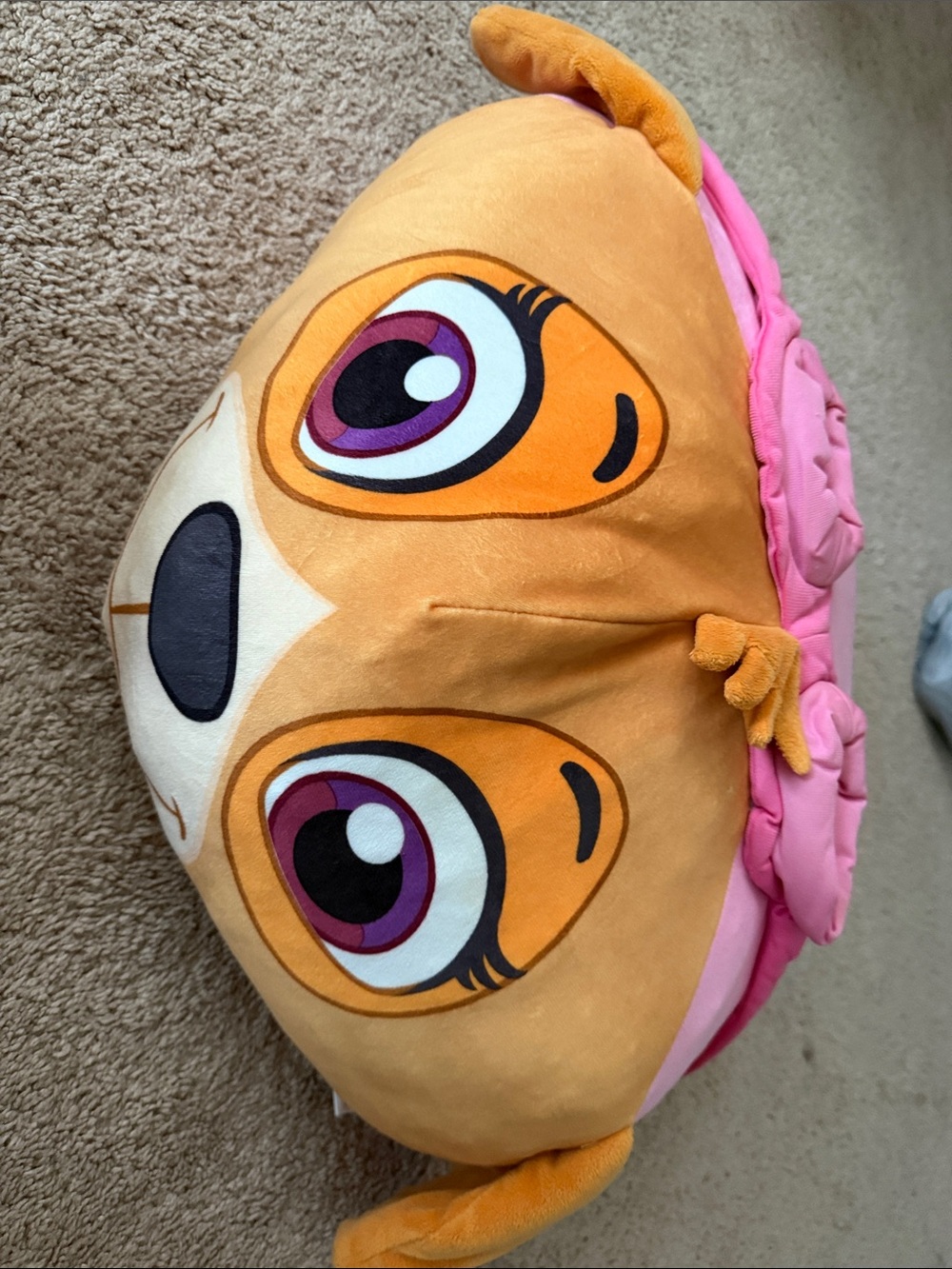 Paw Patrol Sky Plush Kids Toy Pillow/Bean Bag- Pink and Orange
